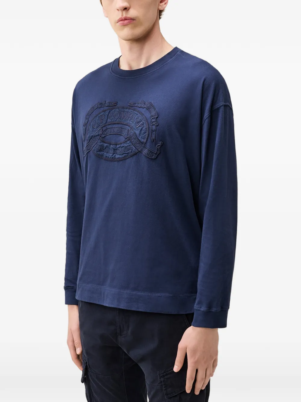 CP company 長袖カットソー C.P. Company ロゴ ロングTシャツ | ブルー | FARFETCH JP