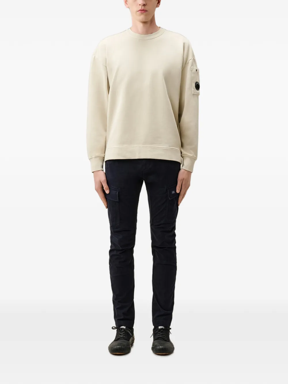 C.P. Company Sweater met lens-detail Beige