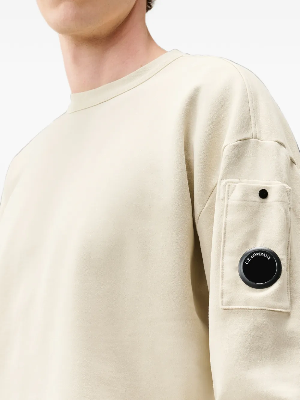 C.P. Company Sweater met lens-detail Beige