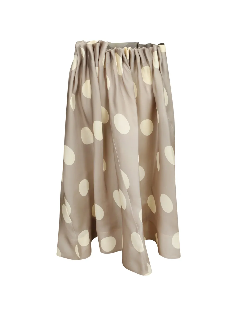 KHAITE polka-dot gathered midi skirt - Grigio