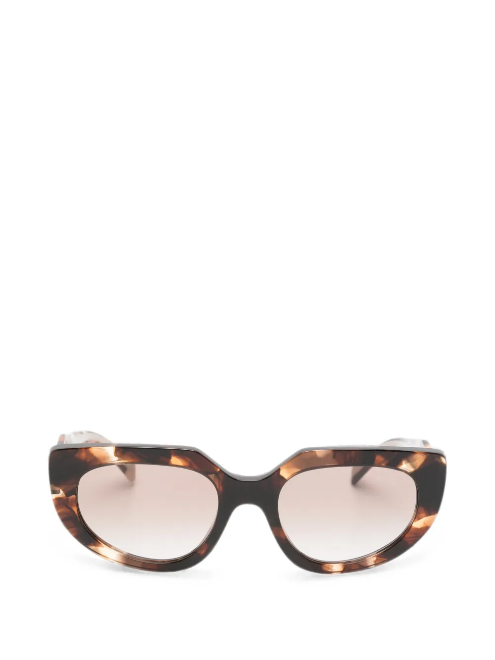 Prada Eyewear tortoiseshell-effect geometric-frame sunglasses - Marrone