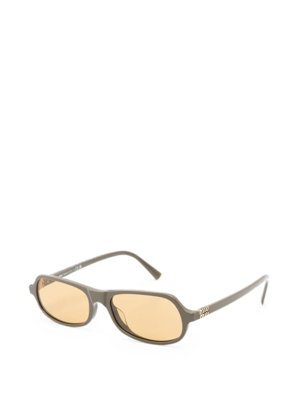 Miu Eyewear Zonnebril met rechthoekig montuur Groen