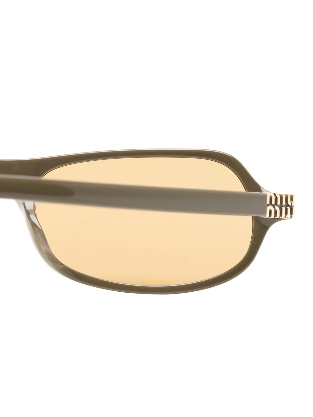 Miu Eyewear Zonnebril met rechthoekig montuur Groen