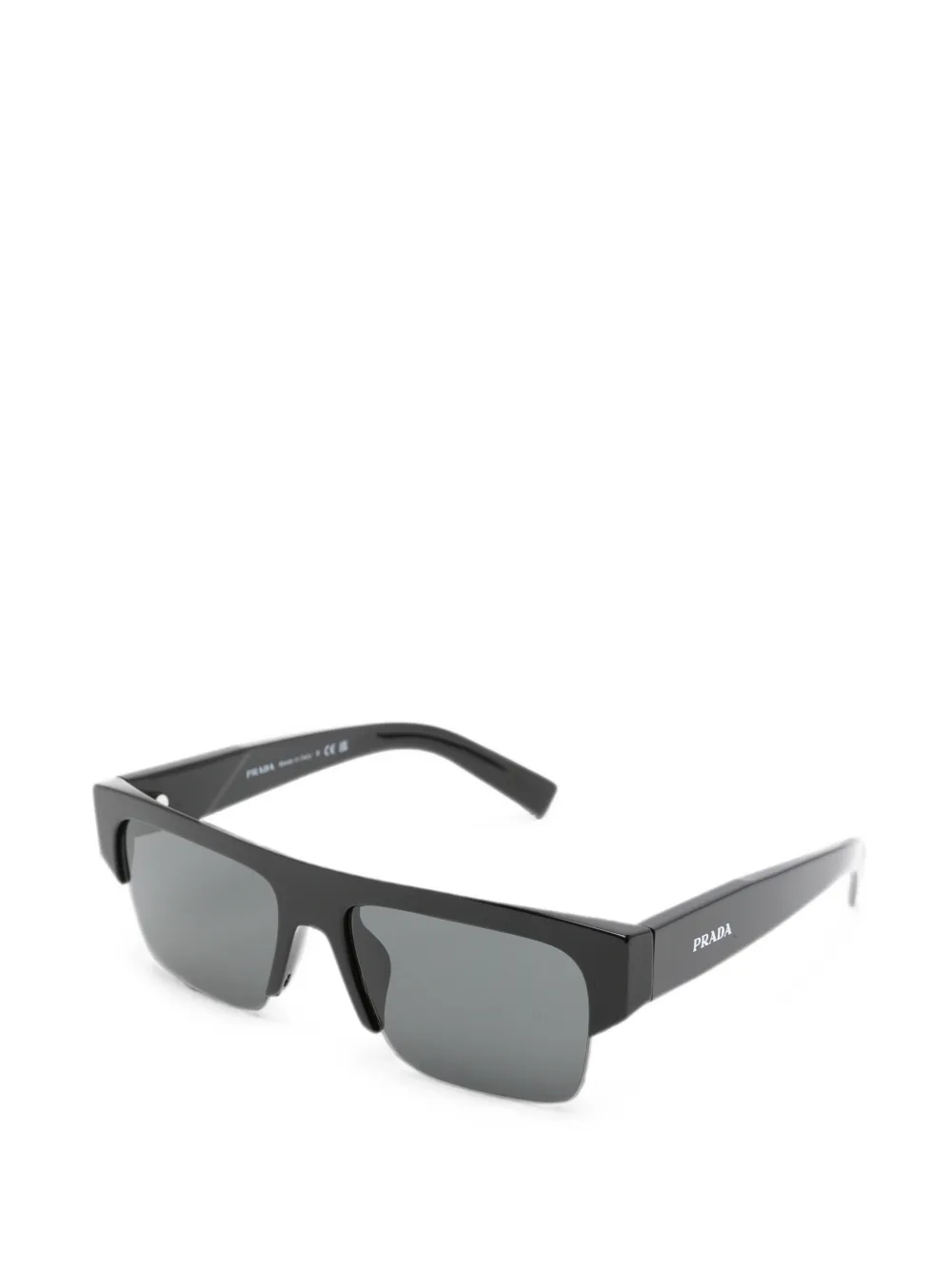 Prada Eyewear Zonnebril met rechthoekig montuur Zwart