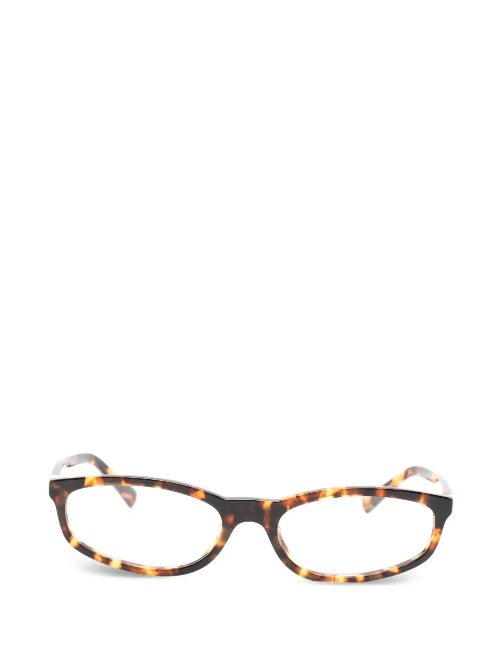 Miu Miu Eyewear tortoiseshell-effect oval-frame glasses - Marrone