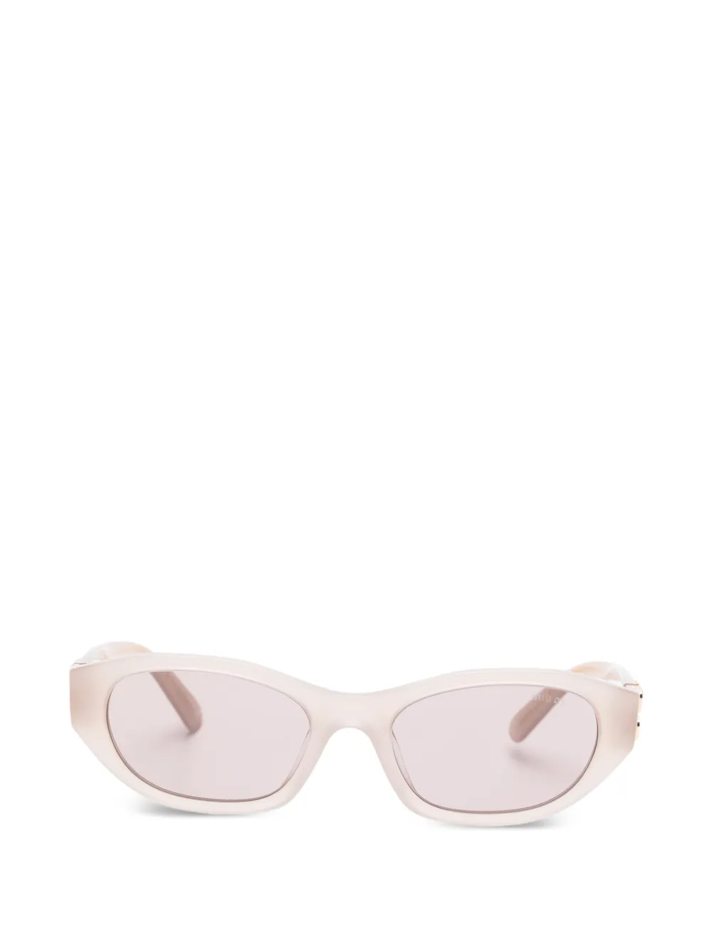 Miu Miu Eyewear logo-plaque oval-frame sunglasses - Toni neutri