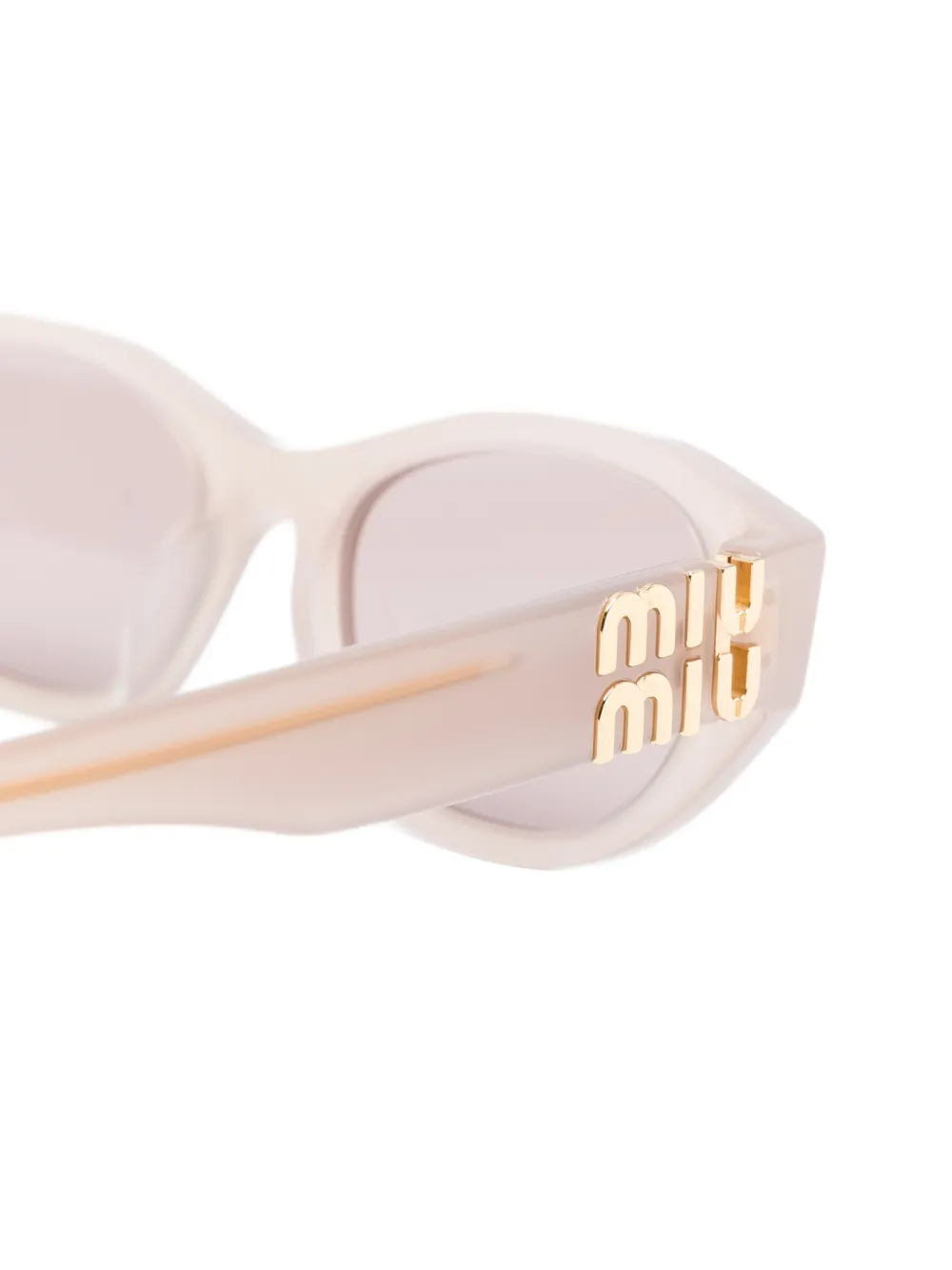 Miu Eyewear Zonnebril met ovalen montuur Beige