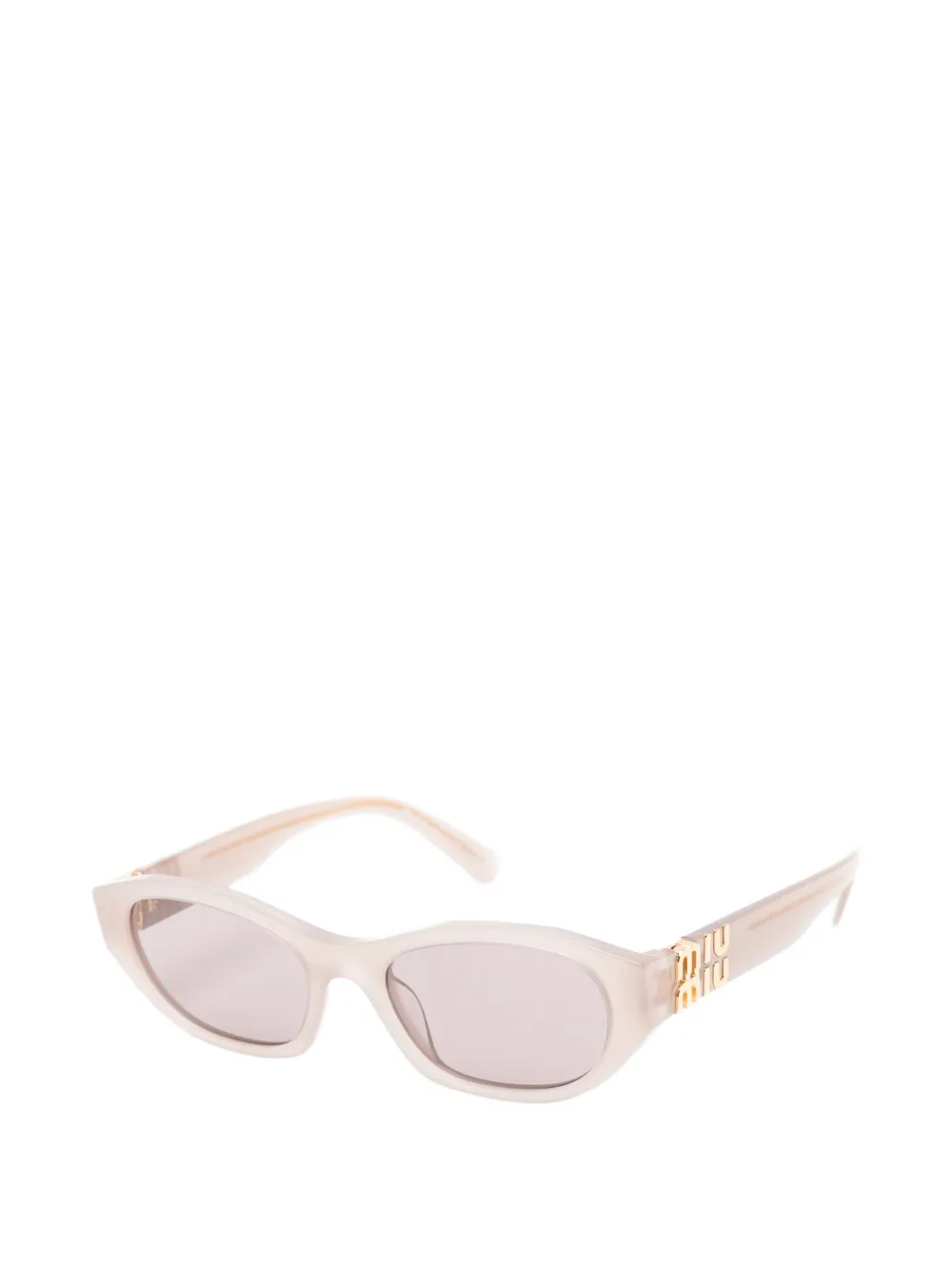 Miu Eyewear Zonnebril met ovalen montuur Beige