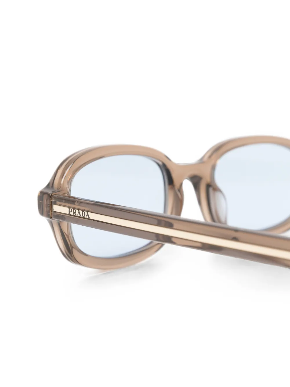 Prada Eyewear Zonnebril met rechthoekig montuur Beige