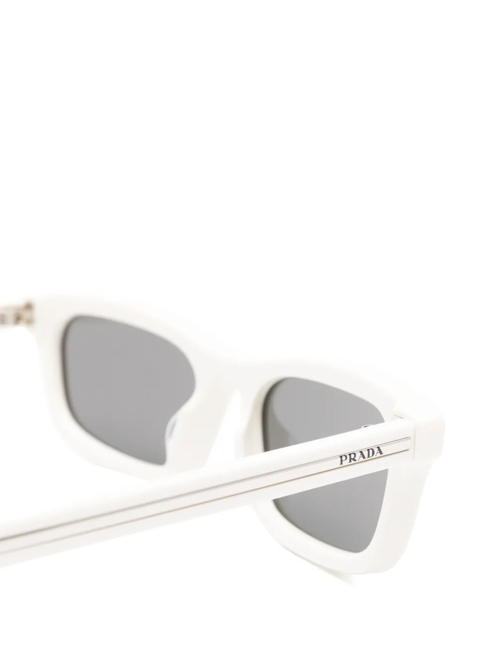 Prada Eyewear Zonnebril met rechthoekig montuur Wit