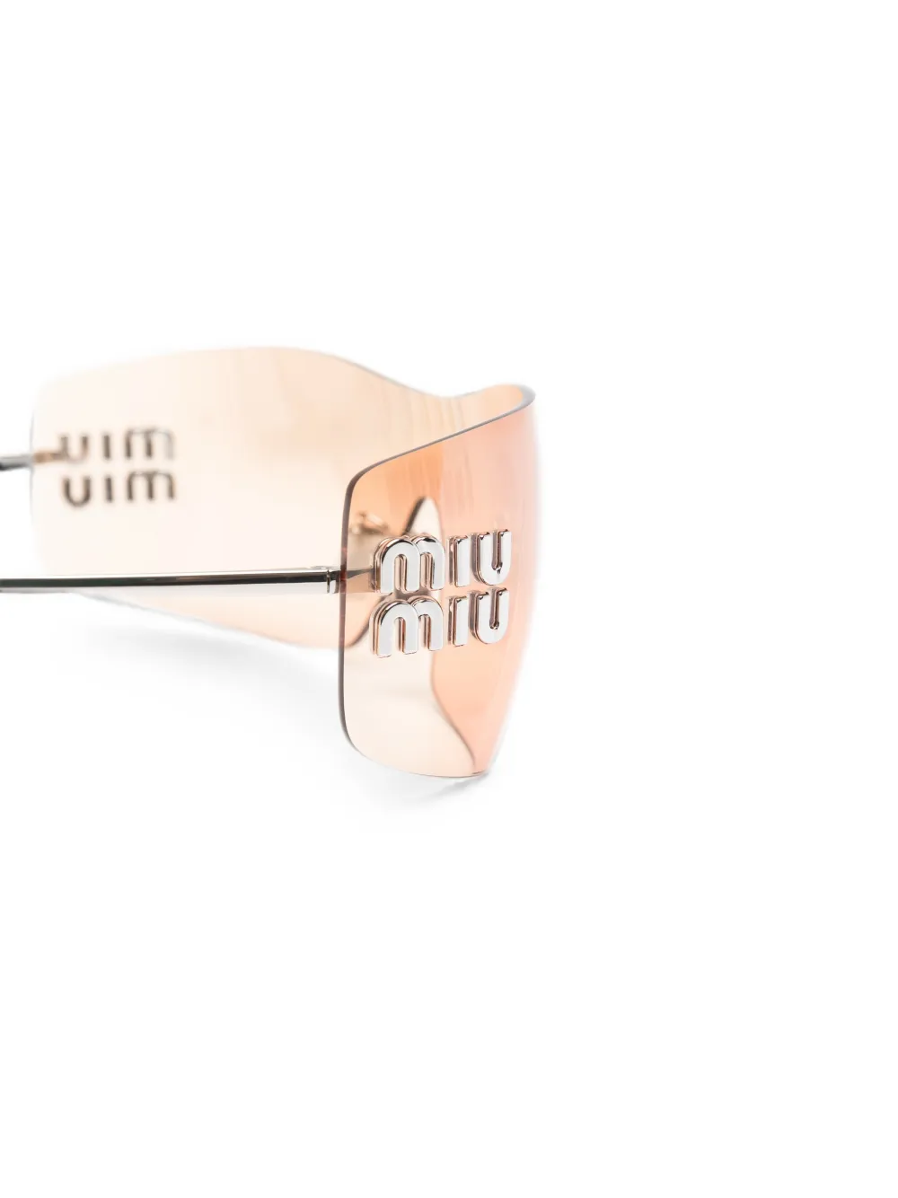 Miu Eyewear Zonnebril met randloos montuur en logoplakkaat Zilver