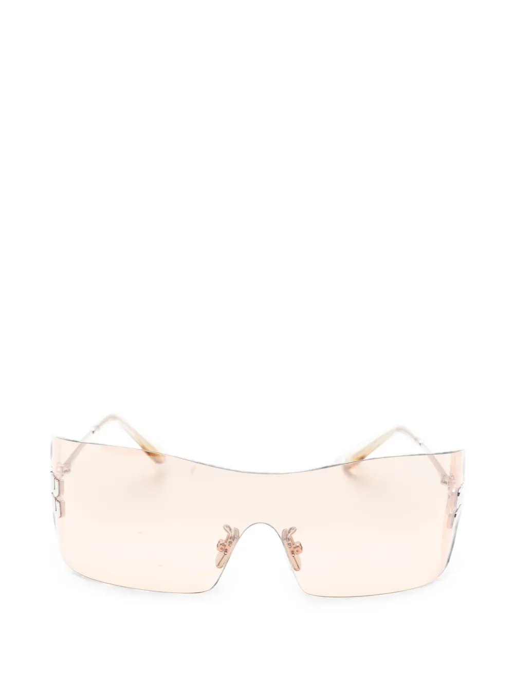 Miu Miu Eyewear logo-plaque rimless sunglasses - Argento