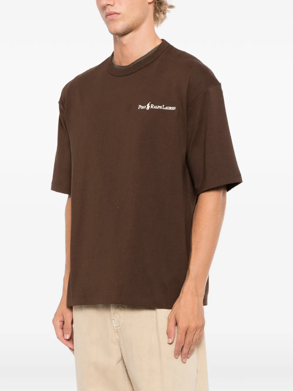 Polo Ralph Lauren T-shirt met geborduurd logo Bruin