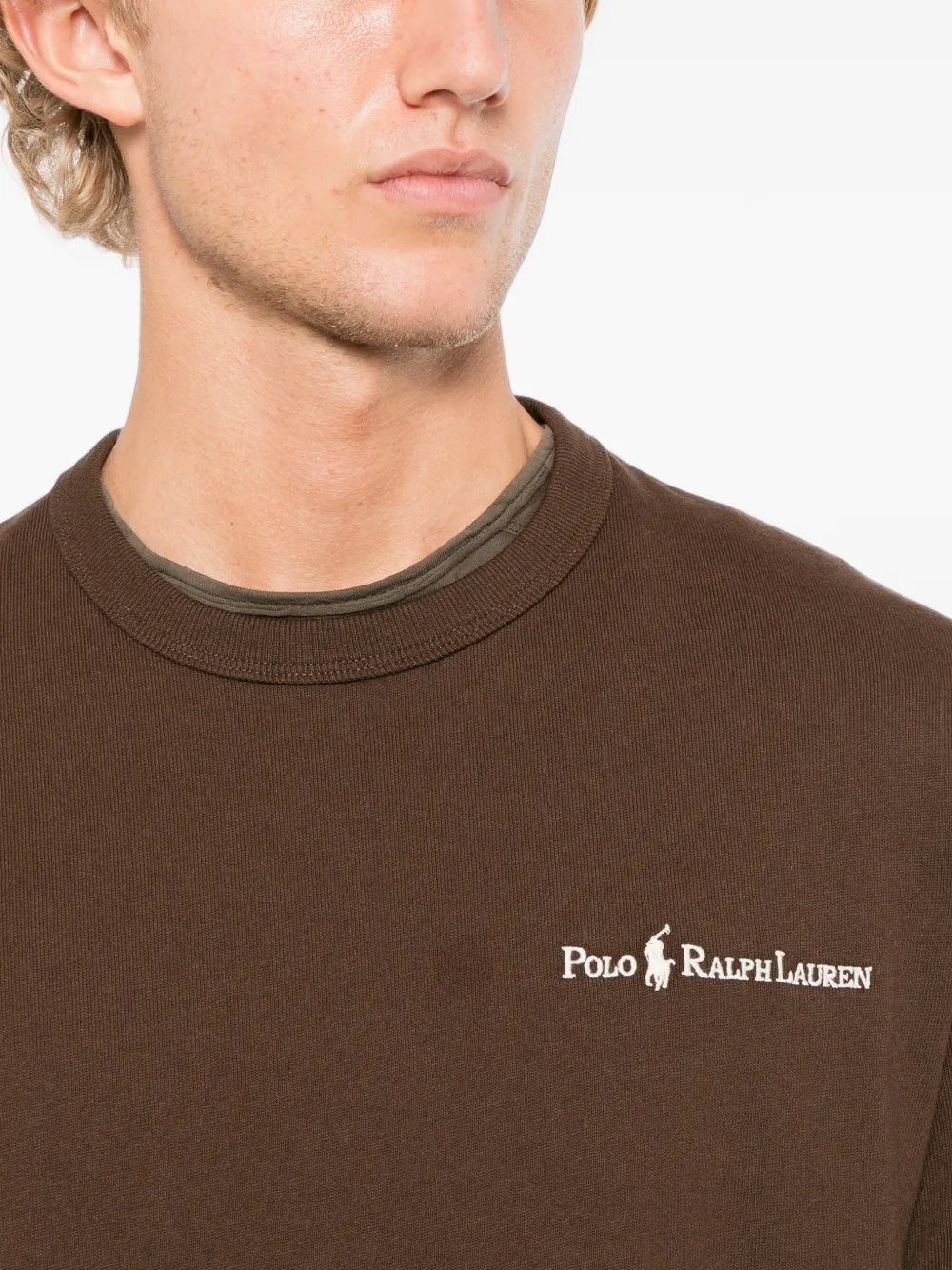 Polo Ralph Lauren T-shirt met geborduurd logo Bruin