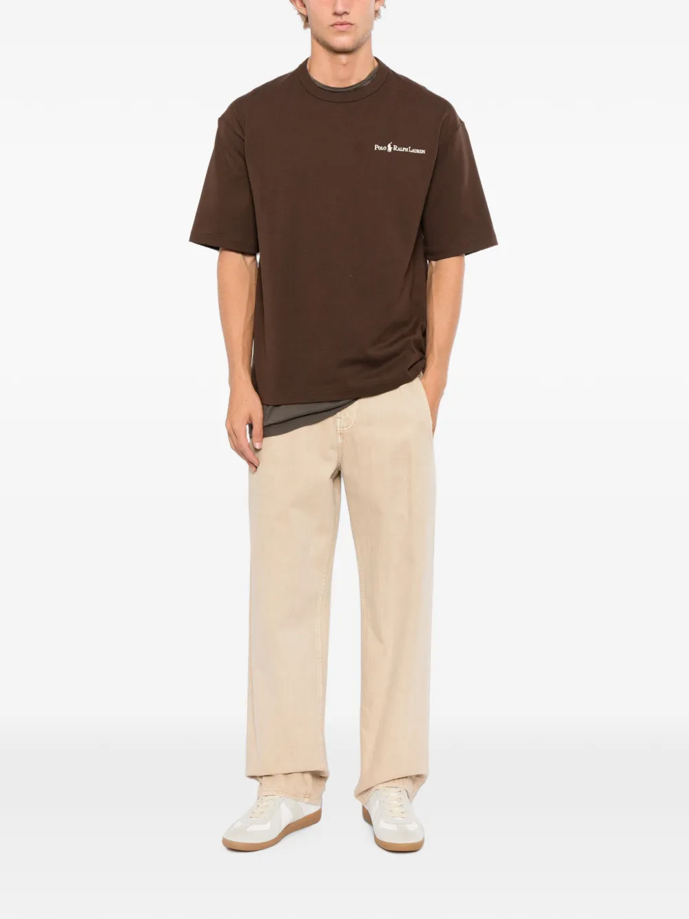 Polo Ralph Lauren T-shirt met geborduurd logo Bruin