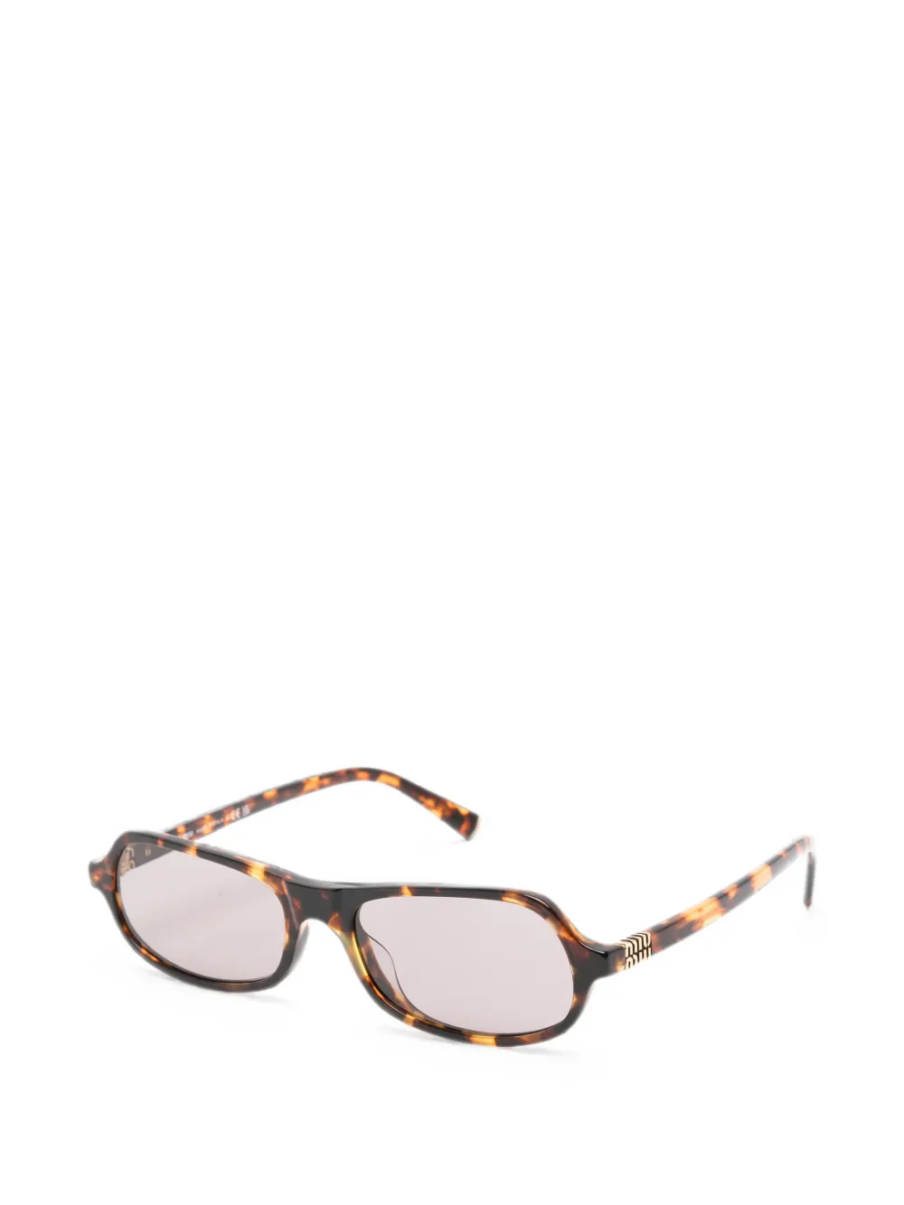 Miu Eyewear Zonnebril met rechthoekig montuur Bruin