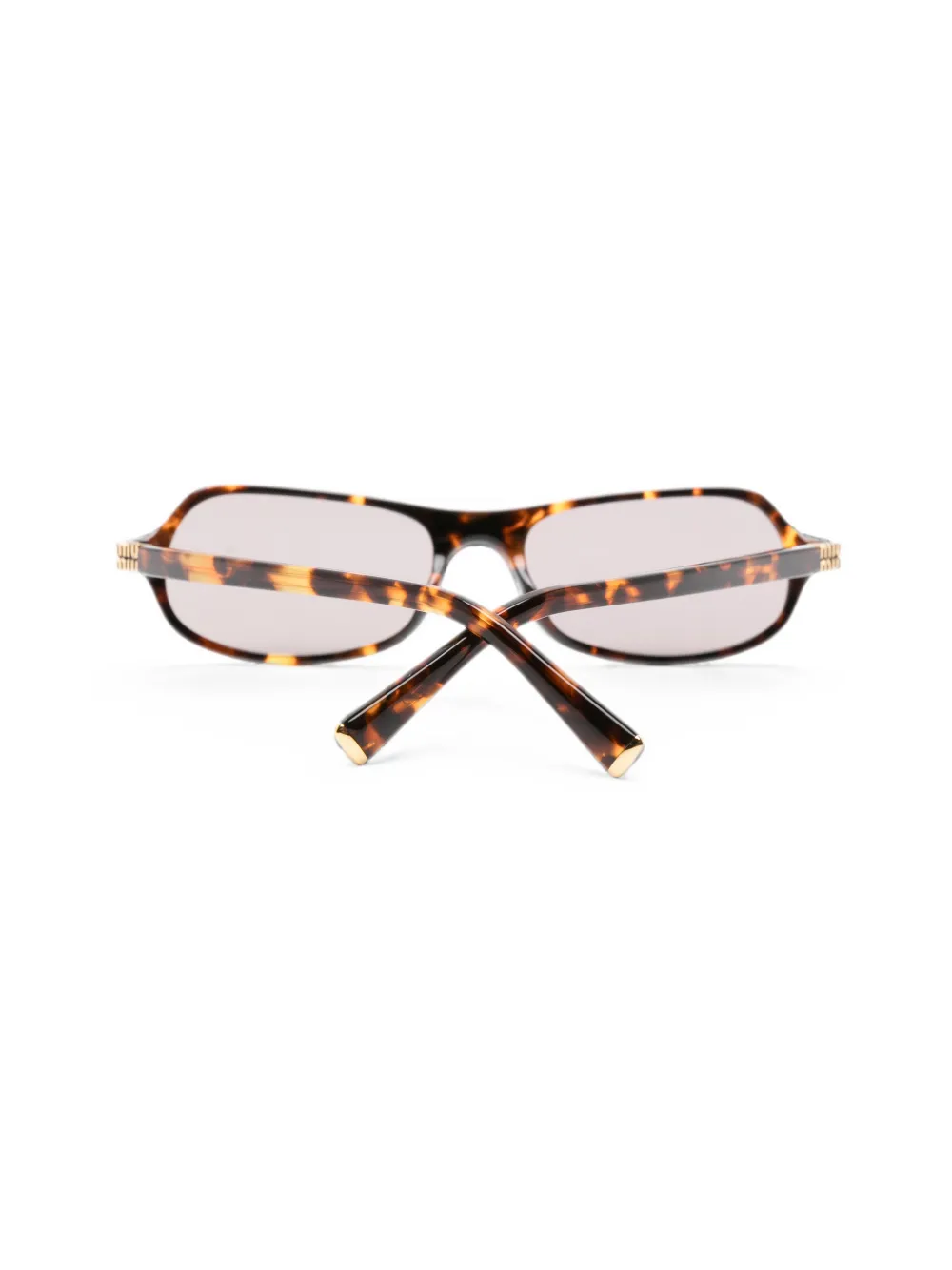 Miu Eyewear Zonnebril met rechthoekig montuur Bruin