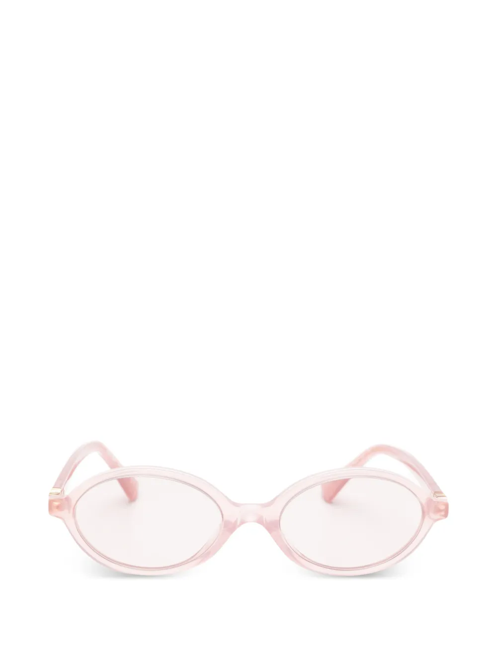 Miu Miu Eyewear logo-plaque oval-frame sunglasses - Rosa