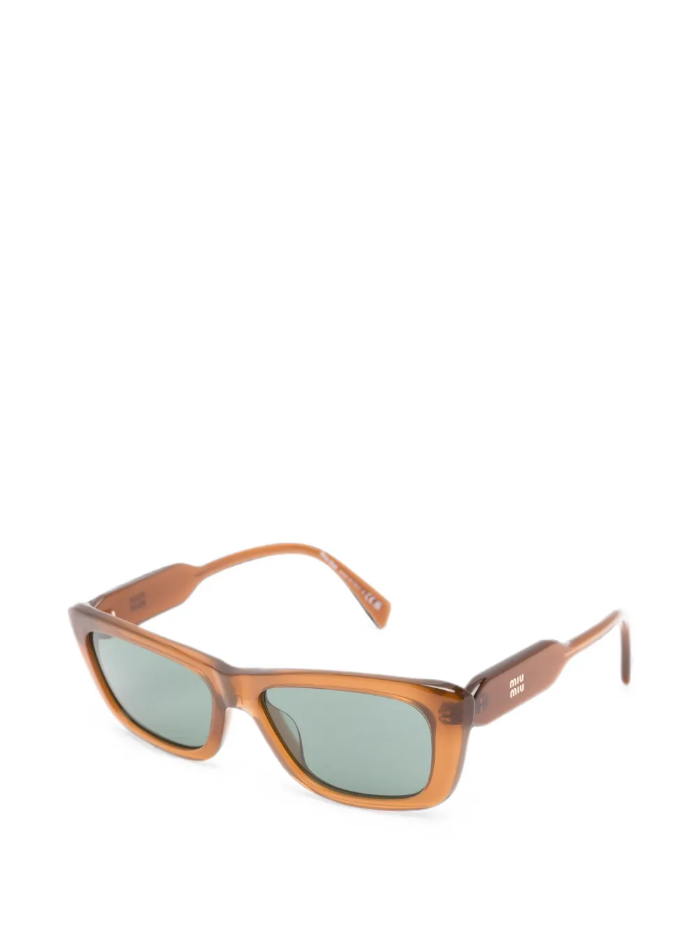 Miu Eyewear Zonnebril met rechthoekig montuur Bruin