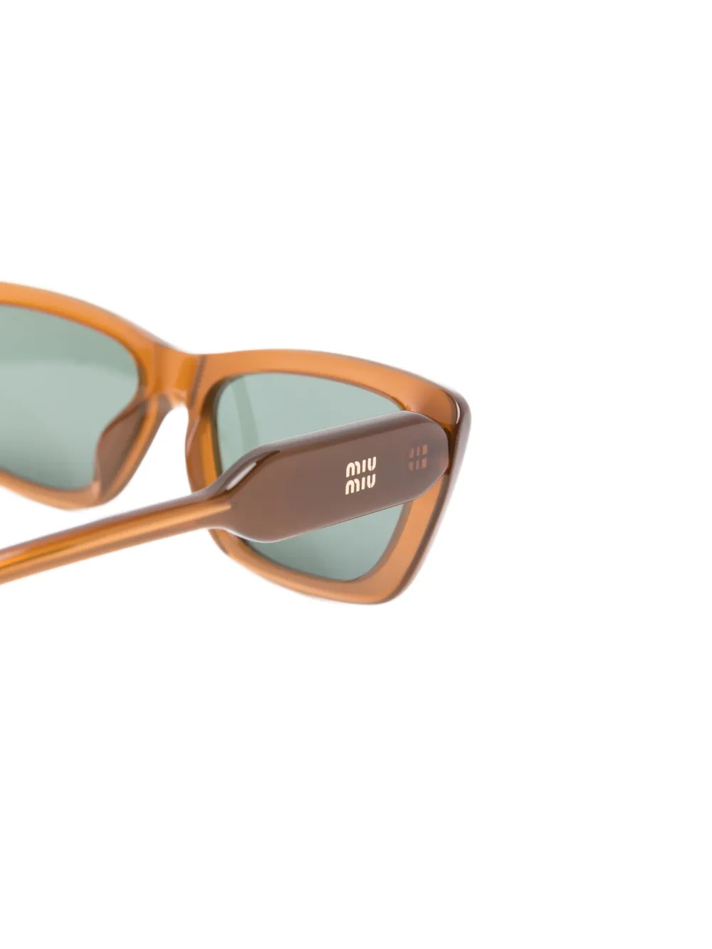 Miu Eyewear Zonnebril met rechthoekig montuur Bruin