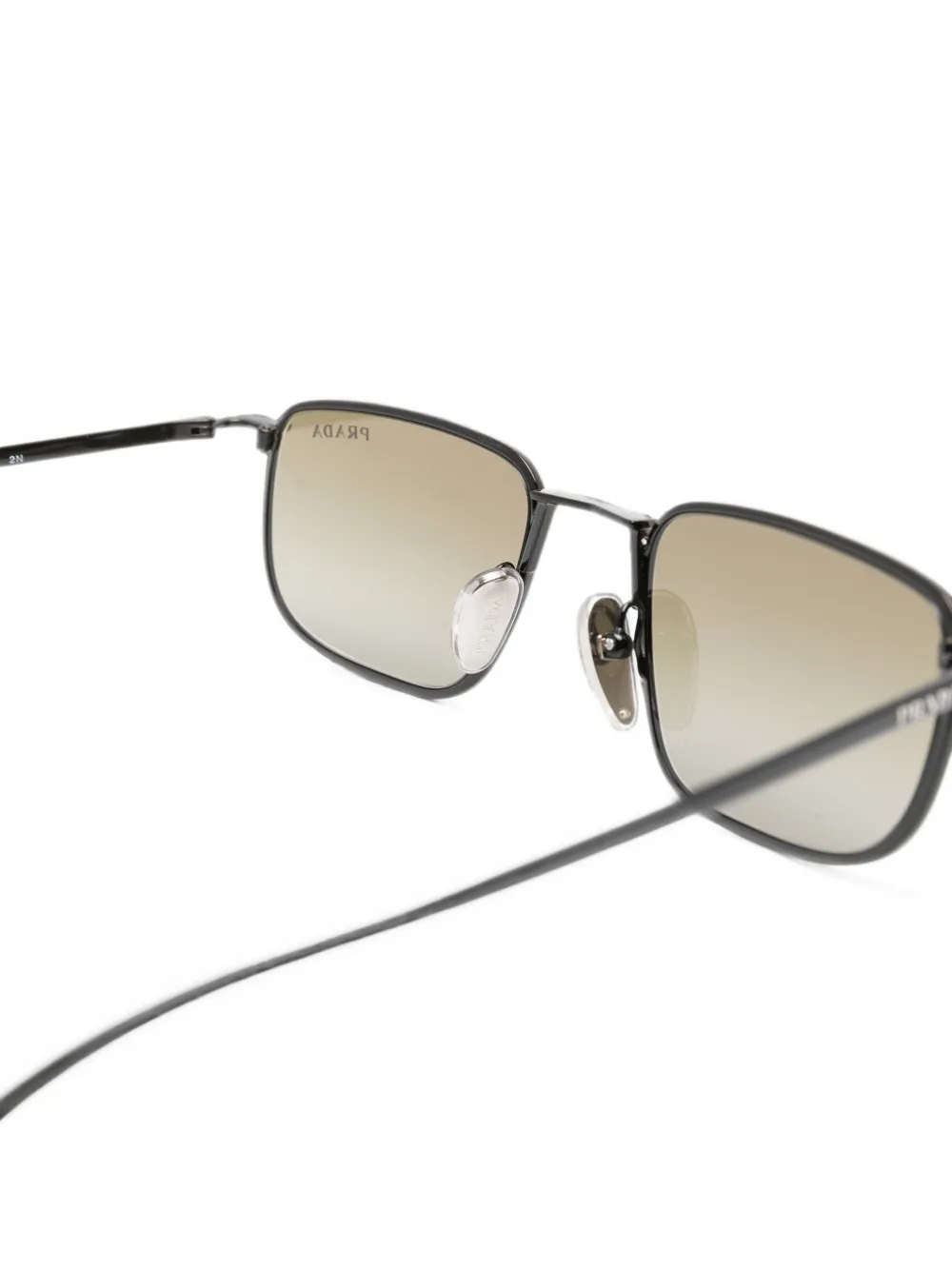 Prada Eyewear Zonnebril met rechthoekig montuur Zwart