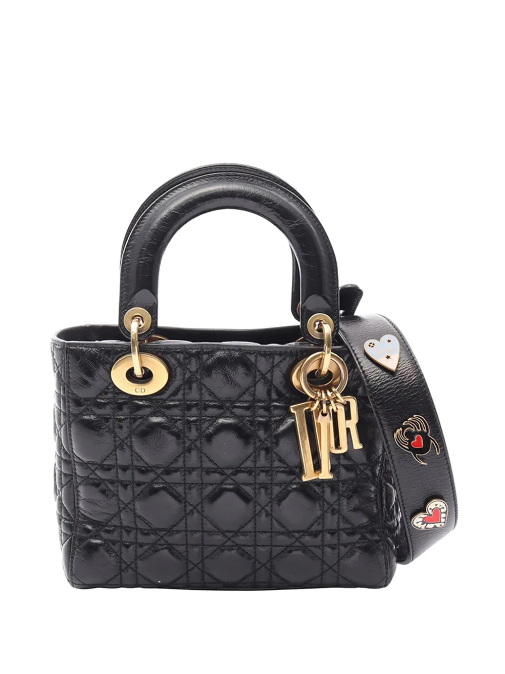 Christian Dior Pre-Owned 2010-2026 Small Lambskin Cannage My ABCDIOR Lady Dior satchel - Black