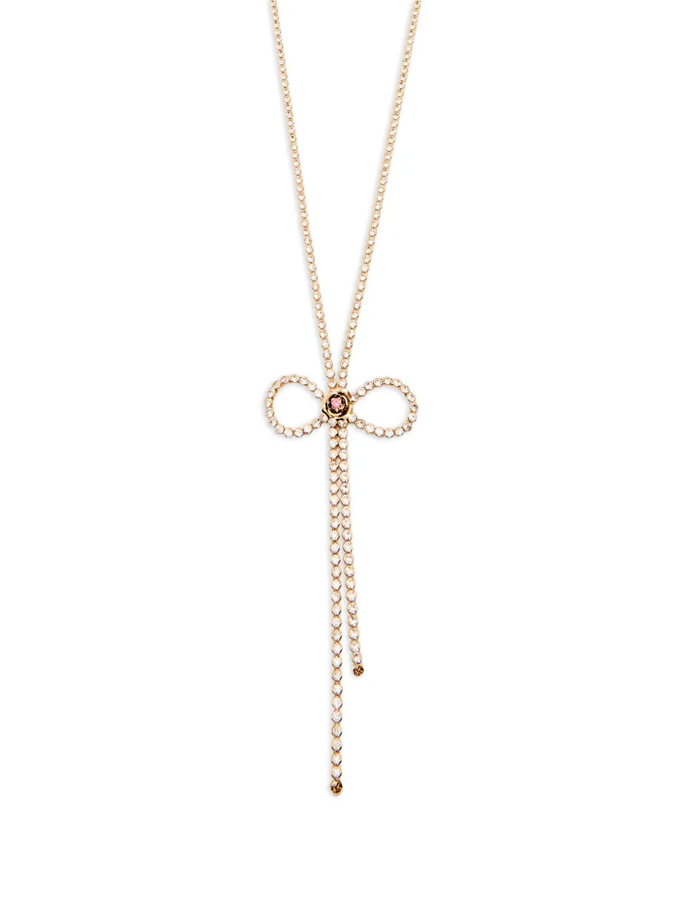 Rosantica crystal-embellished bow necklace - Oro