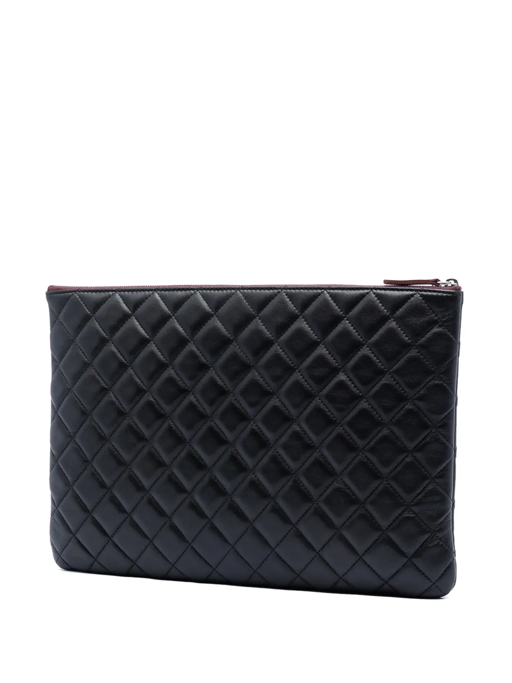  Chanel Pre-owned Bolso De Mano O Case Grande Con Diseño Acolchado De Piel De Borrego 2013-2014 - Negro 