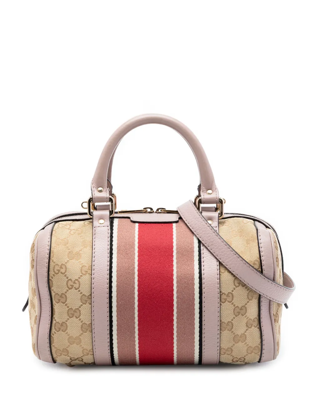 Gucci Pre-Owned 2016-2026 Small GG Canvas Web Joy Boston Bag satchel - Toni neutri