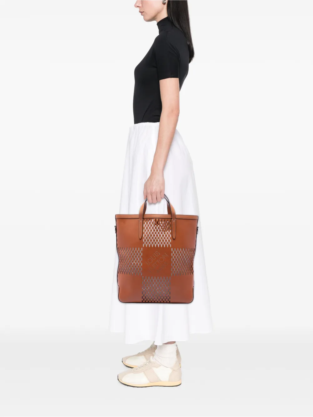  Louis Vuitton Pre-owned Bolso Satchel Cabas North South Tote Oversize Con Motivo Nomade Damier 2012 - Marrón 