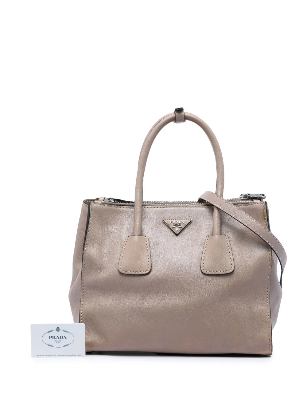 Prada Pre-Owned 2000-2026 Glace Calf Twin Pocket Double Handle