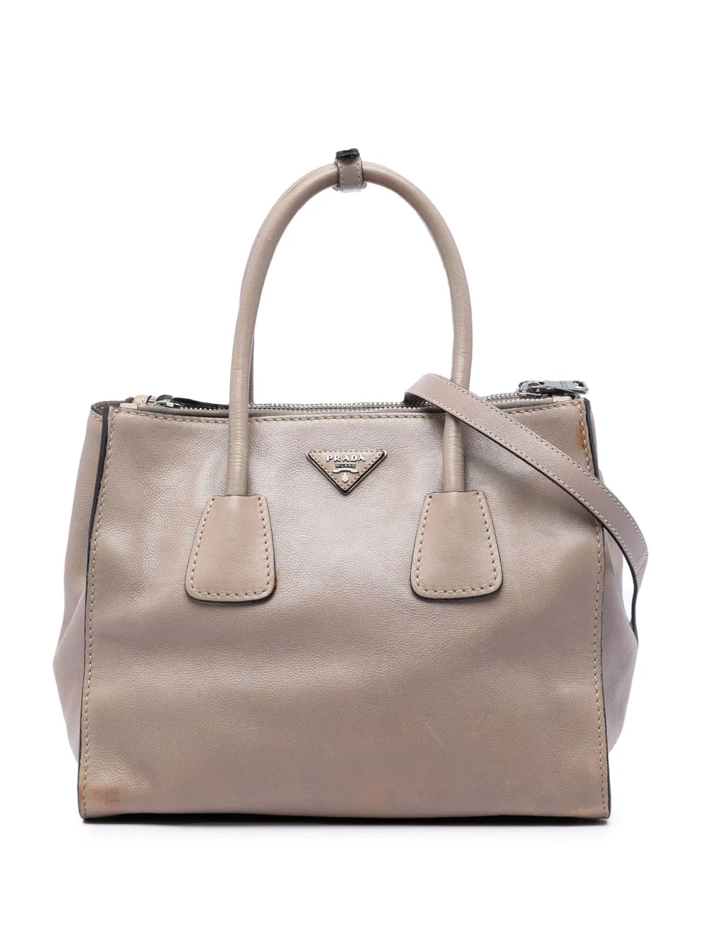 Prada Pre-Owned 2000-2026 Glace Calf Twin Pocket Double Handle satchel - Toni neutri