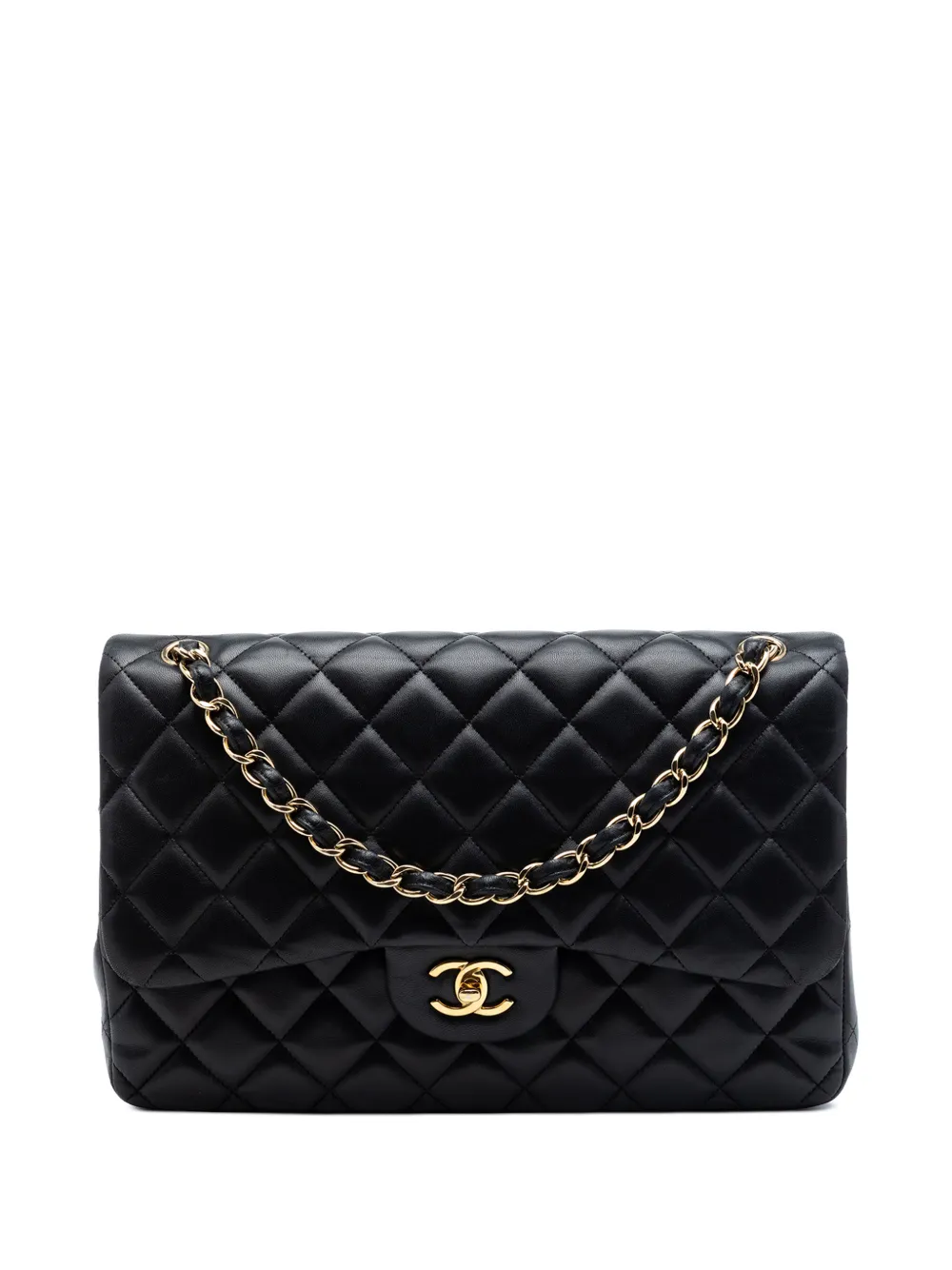 CHANEL Pre-Owned 2012-2013 Jumbo Classic Lambskin Double Flap shoulder bag - Nero