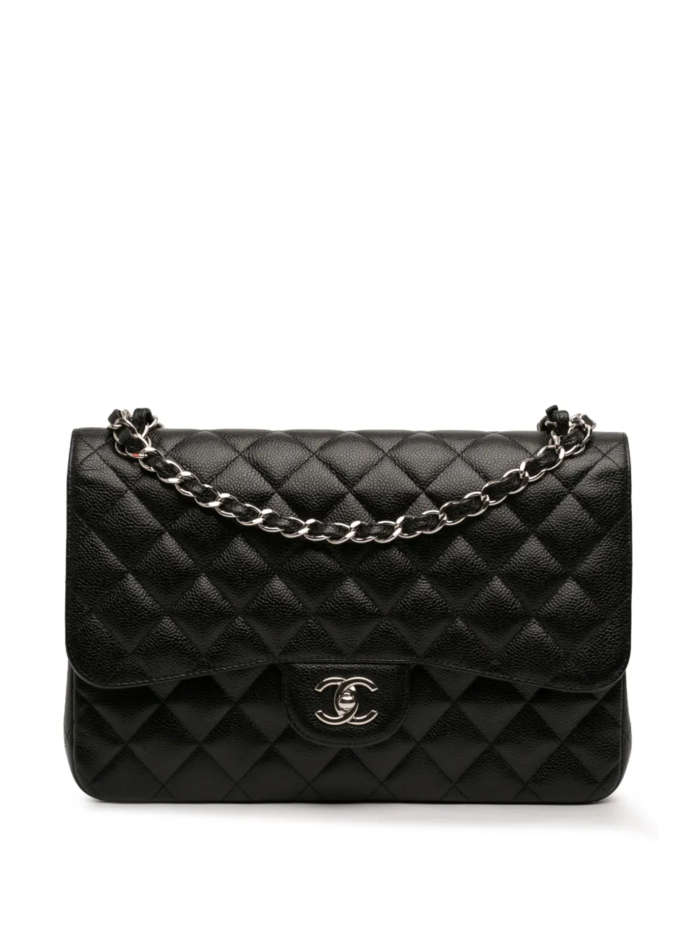 CHANEL Pre-Owned 2013-2014 Jumbo Classic Caviar Double Flap shoulder bag - Nero