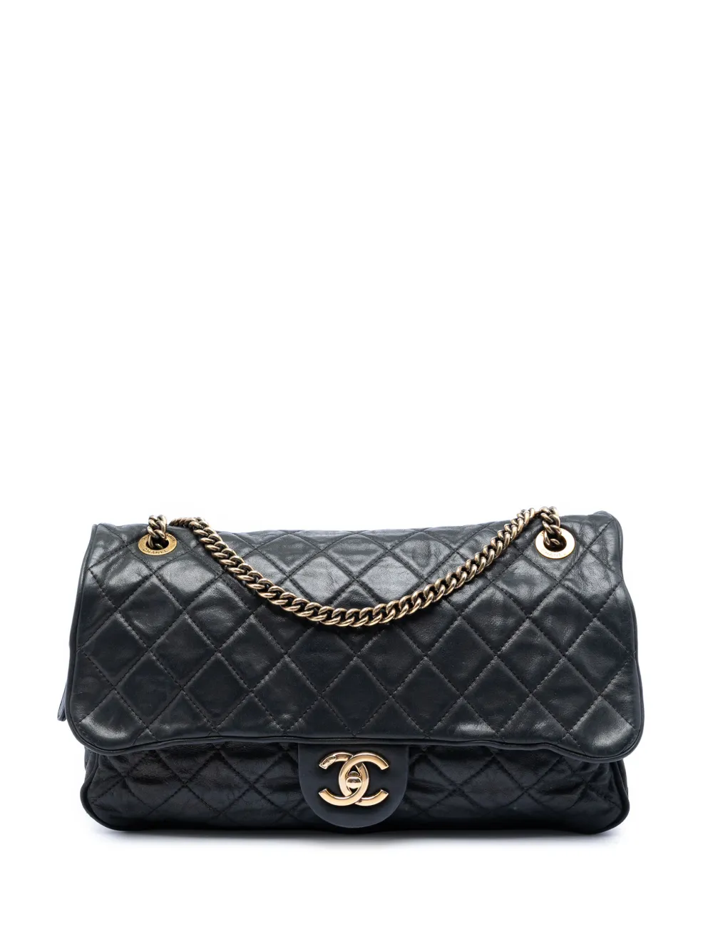 CHANEL Pre-Owned 2012-2013 Large Quilted Iridescent Calfskin Shiva Flap shoulder bag - Schwarz
