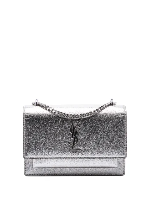 Saint Laurent Pre-Owned 2017 Mini Metallic Calfskin Monogram Sunset Wallet on Chain crossbody bag