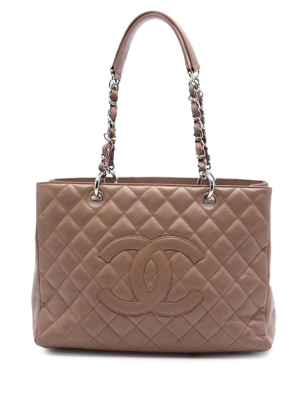 CHANEL Pre-Owned 2008-2009 Caviar Grand Shopping tote bag - Marrone