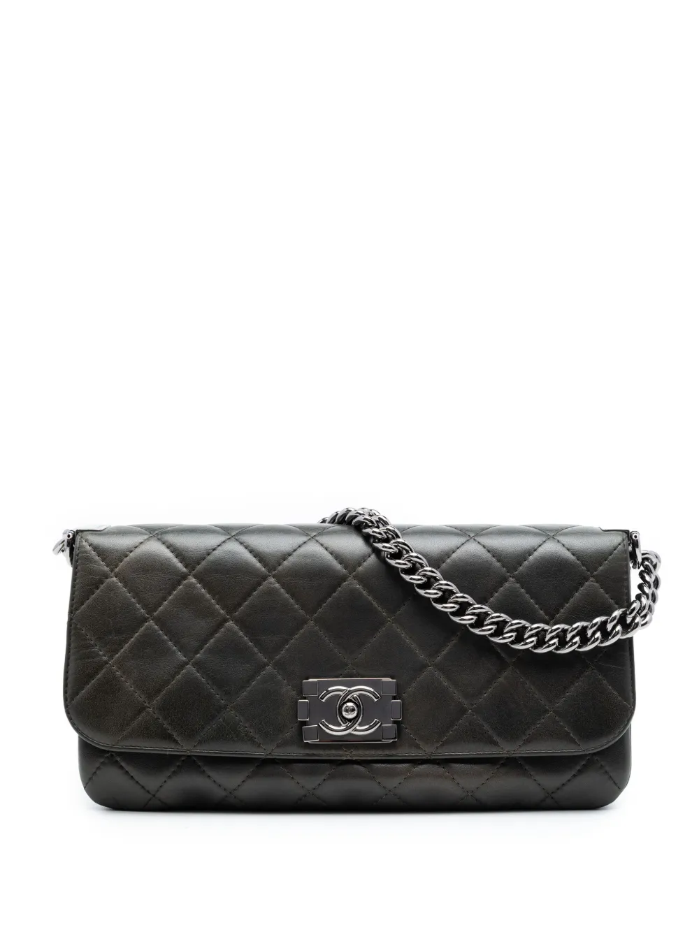 CHANEL Pre-Owned 2012 Quilted Lambskin Boy Accordion Flap crossbody bag - Marrone