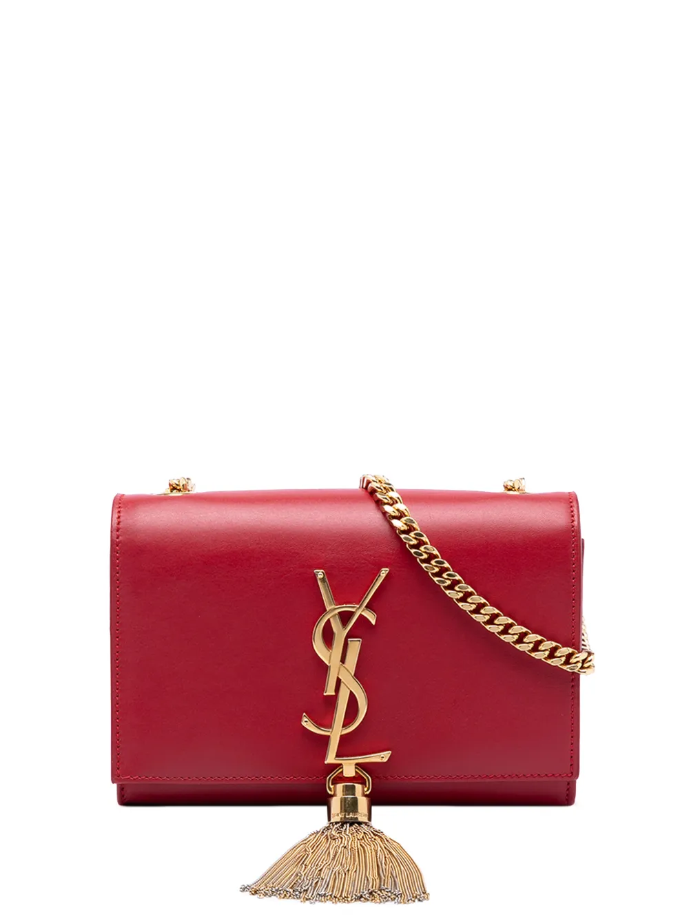 Saint Laurent Pre-Owned 2015 Small Smooth Calfskin Monogram Kate Tassel crossbody bag - Rosso