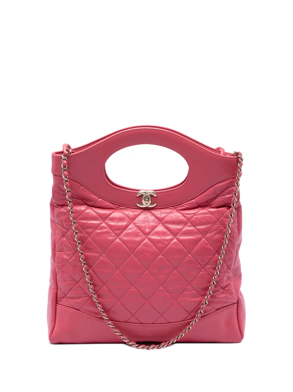 CHANEL Pre-Owned 2019 Small Quilted Shiny Aged Calfskin 31 Shopping Bag satchel - Rosa
