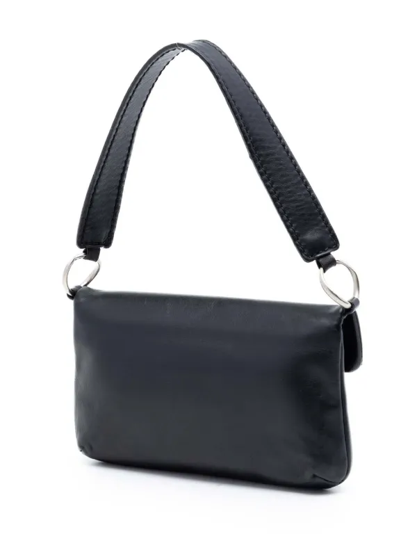 CHANEL ブラックレザー バッグ CHANEL Pre-Owned 2003-2004 Calfskin Square Stitched Mademoiselle