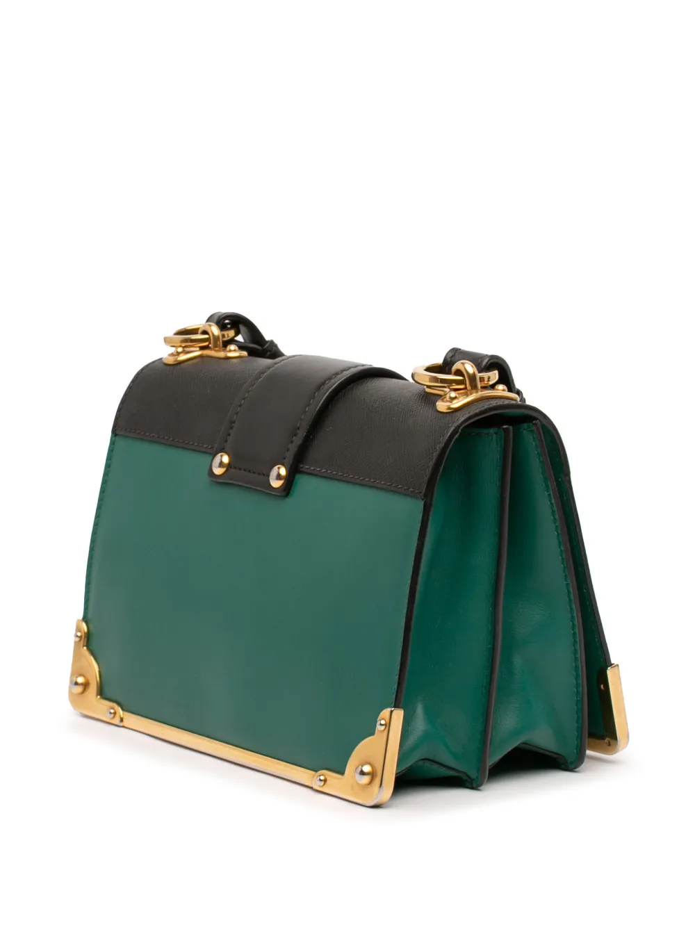  Prada Pre-owned Bandolera Cahier De Piel De Becerro Con Ribete De Piel Saffiano Y Cristales 2016-2026 - Negro 