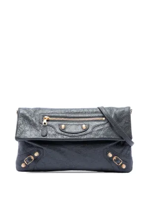 Miu Miu Pre-Owned 2010-2026 スタッズ レザー ジップ クラッチバッグ