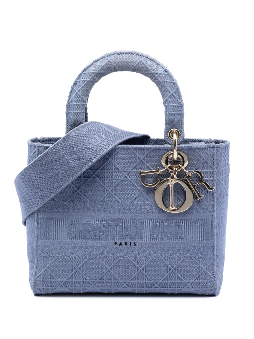 Christian Dior Pre-Owned 2020 Medium Canvas Cannage Lady D Lite satchel - Blue