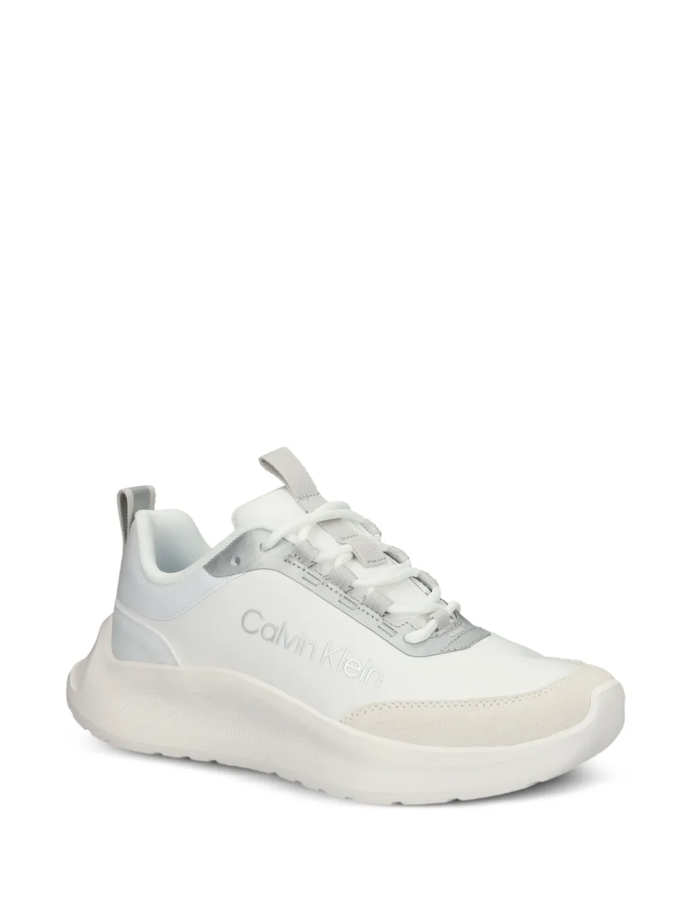 Calvin Klein Low-top sneakers met logoprint en vlakken Wit