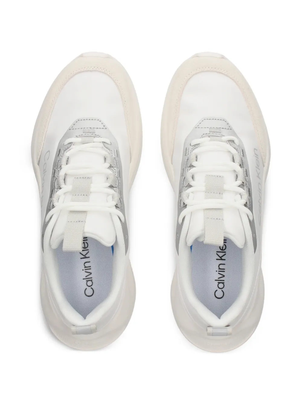 Calvin Klein Low-top sneakers met logoprint en vlakken Wit