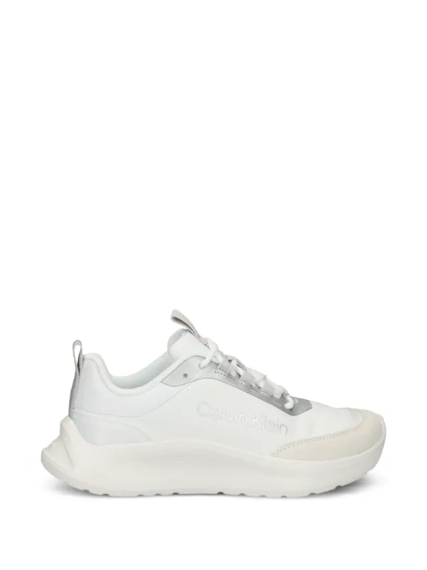 Calvin Klein Logo-print Panelled Low-top Sneakers in White