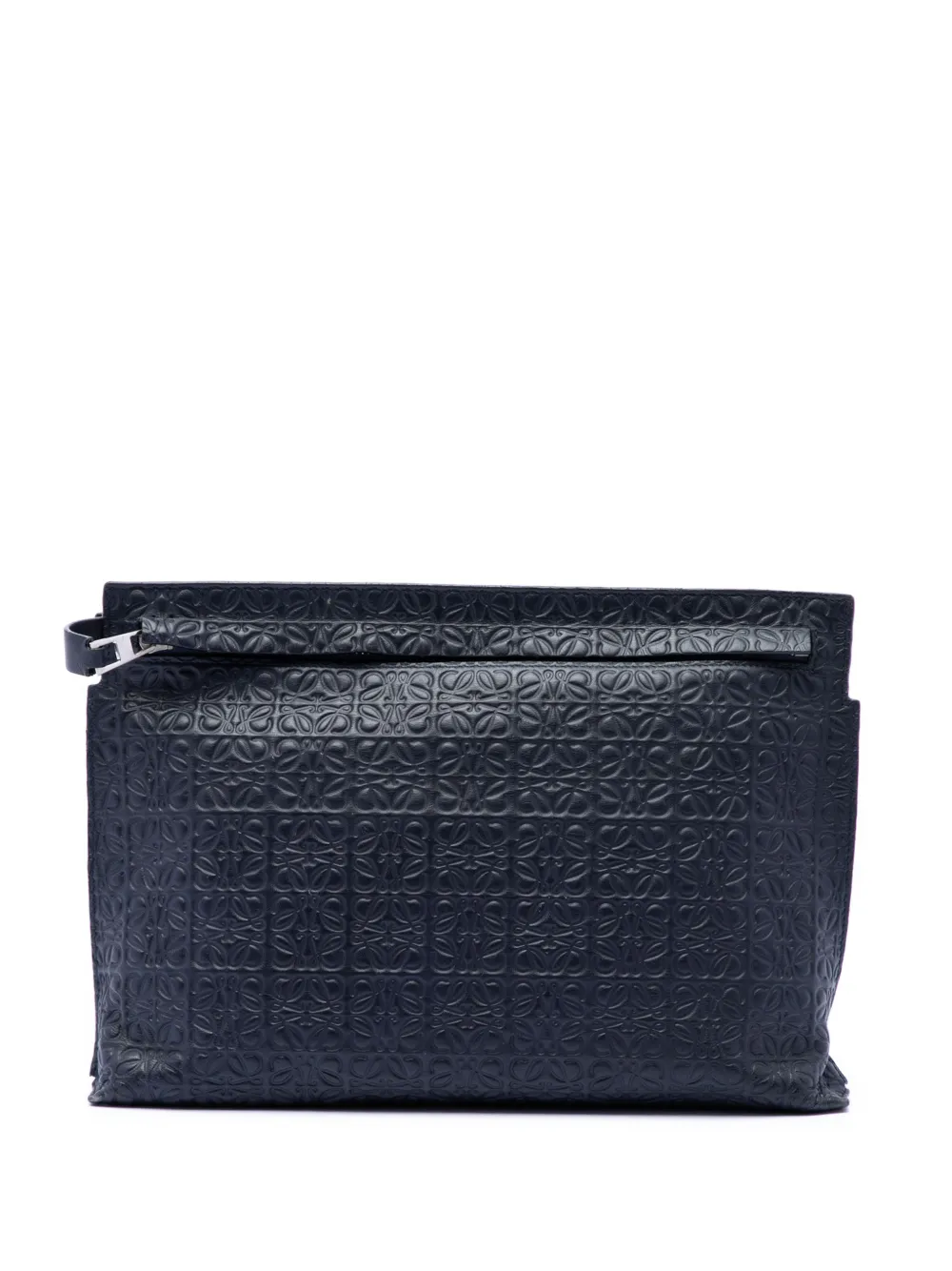 Loewe Pre-Owned 2015 Embossed Anagram Leather Repeat T clutch bag - Blue