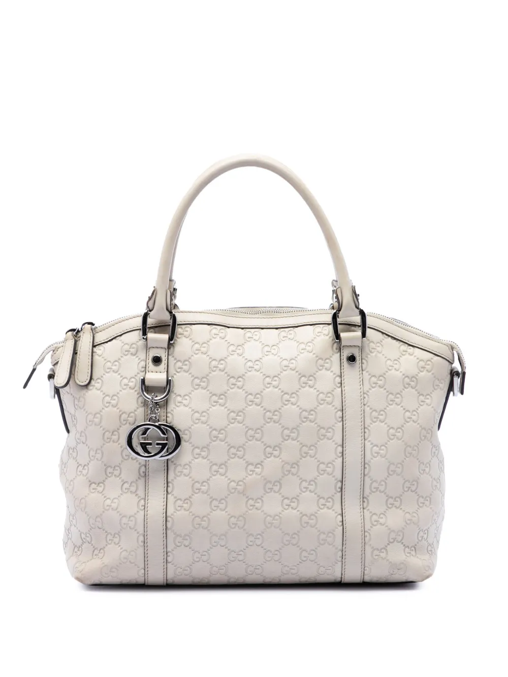 Gucci Pre-Owned 2016-2026 Medium Guccissima GG Charm Dome satchel - Bianco
