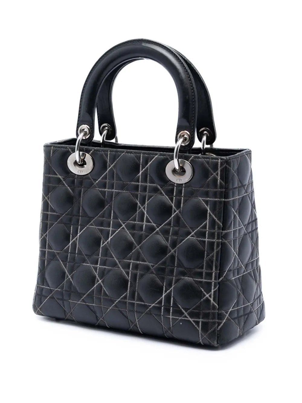 Christian Dior Pre-Owned 2011 Medium Lambskin Cannage Contrast